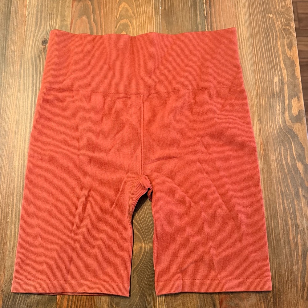 New Balance Orange Ribbed Bike Shorts